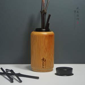 Caja de Regalo de Té de Bambú Ecológica con Diseño Floral Tradicional, Tubo de Té Grande Hecho a Mano, Almacenamiento Sellado para Té de Roca - Product Image 3