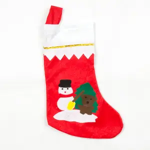 Decoração de Natal Fontes do partido Pendurado Meias Vermelhas Caixa de Presente Ornamentos Sacos De Feltro DIY Xmas Stocking Kit Atacado Em Massa