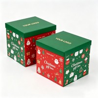 Boîte cadeau de Noël, emballage de luxe pour les fêtes, boîte avec couvercle, boîte surprise pour bonbons, célébration des fêtes, boîte cadeau pour chocolat