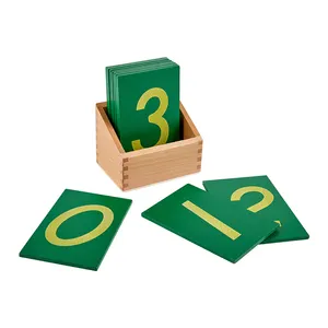 Jouets éducatifs Montessori en bois, nombres, jouets en papier de verre, jeu éducatif, vente en gros