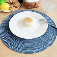 Sets de table ronds en tissu, tissés, résistants à la chaleur, sous-plats