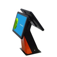 ZHONGJI Caisse enregistreuse tout-en-un à écran tactile de 15,6 pouces, système POS à double écran basé sur Android, Bluetooth 5.2, Wi-Fi 6 pour restaurant