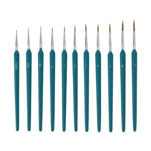 11 pièces/ensemble crochet ligne brosse cheveux doux peinture pinceaux <span class=keywords><strong>Gouache</strong></span> aquarelle peintures à l'huile artistes peint à la main acrylique Nail Art dessin - Product Image 1