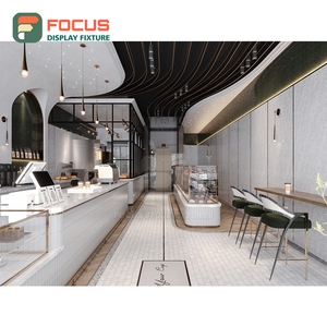 Vitrine à café grand format en bois avec façade en verre, étagère de présentation pour la vente au détail, vitrine pour torréfaction de café - Product Image 1