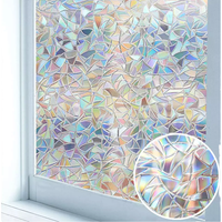 DIY moderno 3D ventana privacidad película Arco Iris ventana se aferra decorativa vitral cubiertas estática no adhesivo apartamento