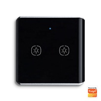 Interrupteur mural intelligent Zigbee 2 gangs avec capteur tactile, contrôle à une touche pour appareils connectés, application Smart Life