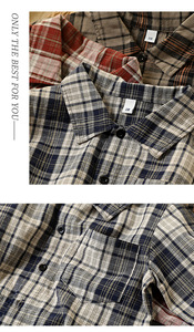 Camisa de manga larga de algodón puro para niños de otoño, ropa informal a cuadros elegante para niños mayores, abrigo transpirable - Product Image 5