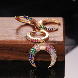Pendientes Colgantes con Forma de Luna, Estilo Étnico, Joyería Moderna y a la Moda para Mujer, Uso Diario - Product Image 3