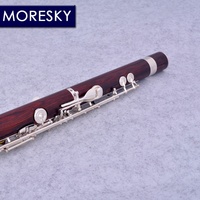 MORESKY Redwood Flute 17 Open Hole Silver Plated Copper-Nickel Cocobolo Professional MFL-203(C) Tone C OEM E Mechanism