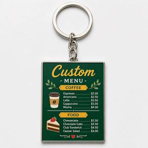 Porte-clés de haute qualité du fabricant, mini-livrets de menu, souvenirs personnalisés pour restaurants et cafés, promotionnels - Product Image 2