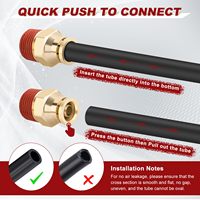 Raccords à connexion rapide 1/2 pouce, union en laiton, joint droit, approuvé DOT, tube de 1/2 pouce de diamètre extérieur x filetage NPT de 1/2 pouce, adaptateur de conduite d'air