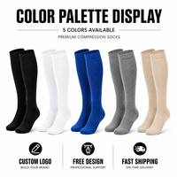 Chaussettes de compression personnalisées avec logo pour la course et le sport, soutien gradué du mollet, évacuation de l'humidité, bas de récupération athlétique pour adultes