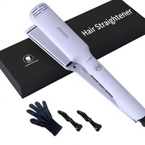Lisseur électrique professionnel de qualité salon avec logo personnalisé, affichage de la température LCD, revêtement céramique PTC pour le lissage des cheveux, idéal pour les hôtels - Product Image 1