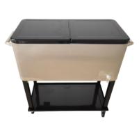 Chariot isotherme roulant 73L en métal, glacière à roulettes pour le jardin, idéal pour garder les aliments au frais - Nouveauté très demandée