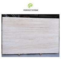 Dalle de pierre de travertin super blanche en pierre de marbre naturel d'Italie pour la décoration de dessus de table de revêtement de mur