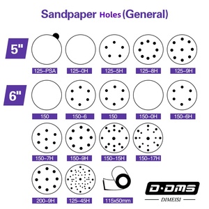 D DMS DIMEISI Q22T Customized Wholesale 125mm No Hole <strong>Hook</strong> <strong>and</strong> <strong>Loop</strong> 600Grit Professional Film Sander Sandpaper - Product Image 2