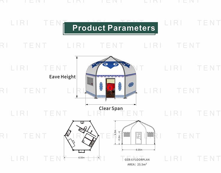 High Quality Outdoor Luxury Beautiful Mongolian Yurt Glamping Tent for Sale