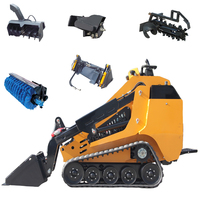 Chargeuse frontale agricole JIAHE 1450 KG à prix d'usine, mini-chargeuse compacte, pelle rétrocaveuse, chargeuse sur chenilles, pompe à godet multifonctionnelle