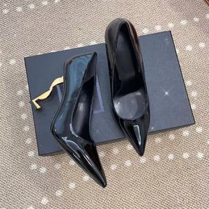 Custom Designer Sexy Pointed <b>Toe</b> Stiletto Heels Women 2025 New 9cm Patent Leather High Quality Luxury Pumps Wholesale - Product Image 1