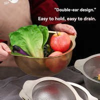 Passoire en acier inoxydable pour pâtes de cuisine Passoire en métal à mailles fines avec poignée pour légumes spaghetti