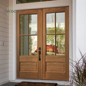 Puerta Doble Exterior <span class=keywords><strong>de</strong></span> <span class=keywords><strong>Madera</strong></span> Sólida <span class=keywords><strong>de</strong></span> Roble Blanco, Precolgada, Reforzada, con 8 Paneles <span class=keywords><strong>de</strong></span> Vidrio Templado, Personalizada - Product Image 2