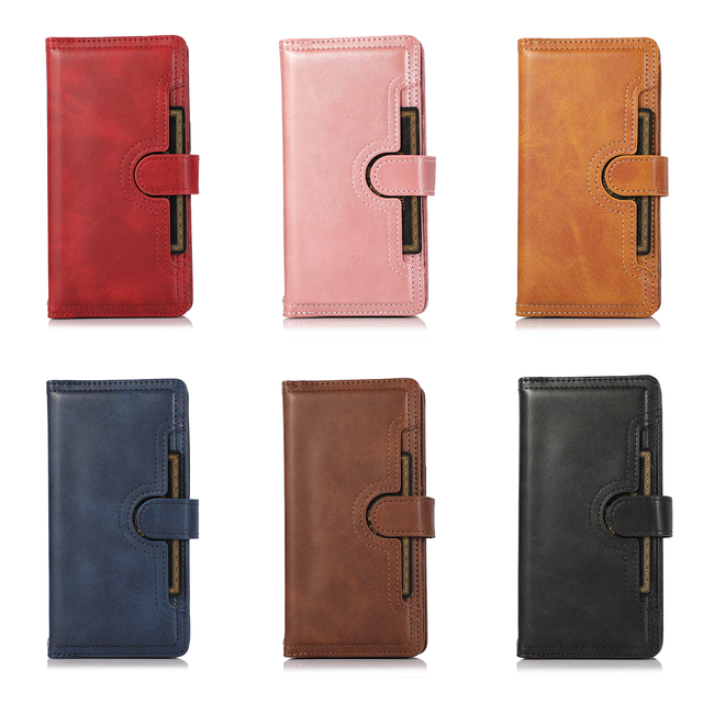 Retro Imitation Leather Flip Cover Phone Case with Strap for 15/16 Series Shockproof & Waterproof