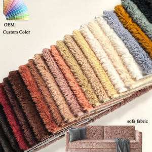 Nouveau design 2026 – Tissu d'ameublement uni en peluche pour canapé, textile doux en polyester pour la maison - Product Image 2