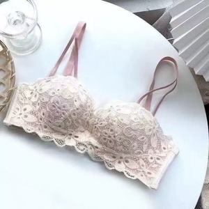 Ensemble soutien-gorge de sport sans couture en dentelle florale grande taille pour femme - Tissu peigné teint en fil, écologique, sans armatures, bretelles ajustables en silicone - Product Image 3