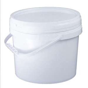 customized plastic paint bucket 5L PP pail white round plastic container with plastic/metal handle open top for industrial