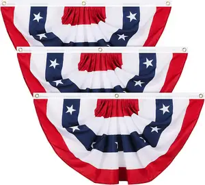 美国彩旗旗爱国明星独立日美国百褶球迷旗为7月4日半球迷旗