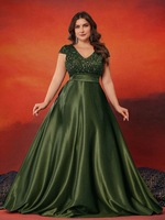 Nouvelle Robe de Soirée Mariage Col V à Paillettes pour Femmes, Grande Taille, Décontractée, Coupe A-Line, Formelle, pour Été, Soirée, Demoiselle d'Honneur