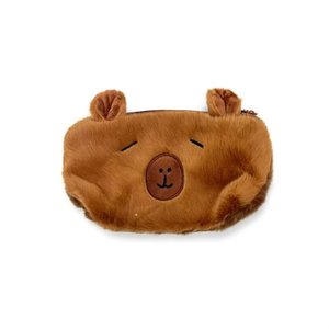 Astuccio per matite Fuzzy Bear Face 20x13 cm, borsa cosmetica in peluche per la scuola o il viaggio - Product Image 2