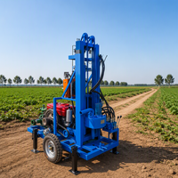 Mini-foreuse portable à moteur diesel pour puits d'eau avec pompe à engrenages - Profondeur 200m, utilisation facile, irrigation agricole