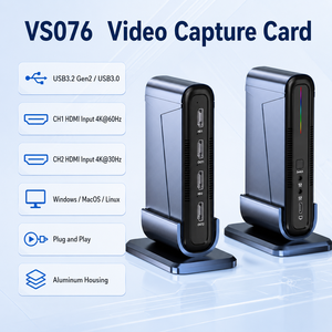 Tarjeta de Captura 2CH 4K USB3.2 con Doble Salida, Entrada de Línea Separada, LED RGB, Ventilador de Refrigeración Integrado, Transmisión en Vivo, Cámara para Portátil, <span class=keywords><strong>MP4</strong></span> - Product Image 3