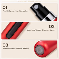Mini flacon de parfum rechargeable 5ml rose, vaporisateur de voyage en aluminium, atomiseur de parfum rechargeable