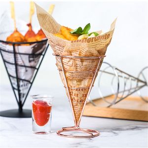 Peralatan makan kerucut Amerika Bar restoran Barat rak ayam goreng keranjang makanan ringan perlengkapan pesta rak kentang goreng - Product Image 3