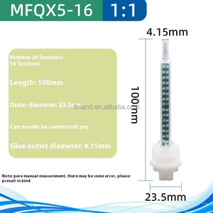 Yüksek kaliteli tek kullanımlık statik mikser ucu MFQX5-16L beyaz taban 1:1 karıştırma nozulları - Product Image 2