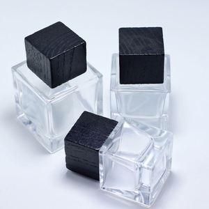 Flacon de parfum carré transparent de luxe pour homme, personnalisé, avec pulvérisateur à pompe, vide, 30ml, 50ml, 100ml, avec boîte - Product Image 5