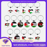 Llavero con Diseño de Mapa de la Bandera de Palestina, Colgante de Cristal con Domo, Paloma de la Paz Anti-Guerra, Decoración para Solapa, Recuerdo, Regalo