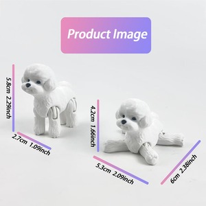 ของเล่นพิมพ์ลาย3D พร้อมข้อต่อลูกสุนัขสีขาวและเครื่องประดับตกแต่งรูปสัตว์สุดสร้างสรรค์ - Product Image 2