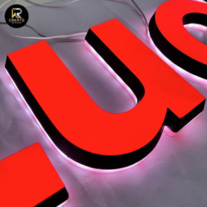 Offre Spéciale Premium 3D LED Enseigne Illuminée Avant Lit En Acier Inoxydable Acrylique Lettres Entreprise Décoration Murale Signalisation - Product Image 3