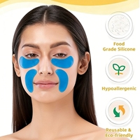 Pad Silikon Reusable untuk Garis Senyum, Lipatan Nasolabial, dan Bawah Mata, Anti-Kerut untuk Garis Halus, Lingkaran Hitam, dan Bengkak