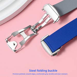 Bracelet de montre Offre Spéciale FKM pour Omega <span class=keywords><strong>Swatch</strong></span> Moonswatch Remplacer le bracelet 20mm Texture lunaire Fluoroelastomère Bracelet de montre - Product Image 5