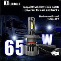 Phares LED de voiture SunRise K1 H8 12V/24V 130W 12000LM 6500K IP67 étanches, tubes en cuivre, Canbus Plug and Play, ajustement universel