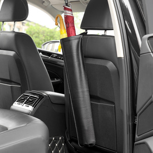 Leather <b>Car</b> Umbrella Bag Black Waterproof Seat Back Storage Cover For Auto <b>Interior</b> Organization - Product Image 1