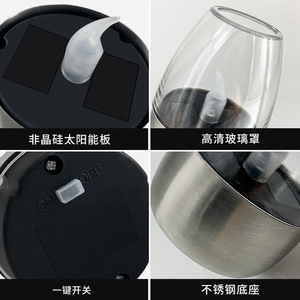 Lámpara de Vela Simulada con Energía Solar, Impermeable para Exteriores, Decorativa para Jardín, Luz Nocturna, Luz Ambiental para Mesa de Vino - Product Image 4