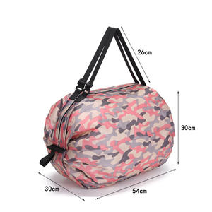 Bolso de hombro de poliéster de gran capacidad, grueso, portátil, plegable tipo acordeón, para compras. - Product Image 2