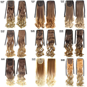 Cola de Caballo Ondulada de <span class=keywords><strong>Dos</strong></span> Tonos de 22 Pulgadas, Postizo de Cabello Sintético Liso de <span class=keywords><strong>Dos</strong></span> Colores - Product Image 2