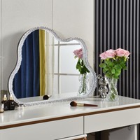 Miroir LED mural en forme de champignon pour coiffeuse, en verre acrylique, éclairé, pour usage domestique, mariage, ou cadeau de pendaison de crémaillère