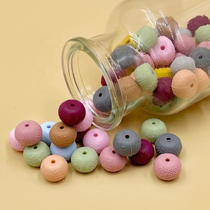 Cuentas de silicona de grado alimenticio con patrón en relieve, tipo ábaco, pequeñas, para accesorios de joyería, cuentas sueltas al por mayor, ¡las más vendidas! - Product Image 3